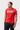 Red 40 Years Competition Team mens tee with the white Gracie Barra print and gray Competition Team bar, three-quarter front view