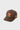 Brown Gracie Barra Arte Suave cap, front angle, with the red and green grappling patch and yellow Inspired by Jiu-Jitsu embroidery on the side panel.