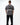 Arte Suave V3 Mens Tee in gray, full-length back view. Full-back print: white 'Arte Suave' script, black tonal figure, white 'Gracie Barra' wordmark.