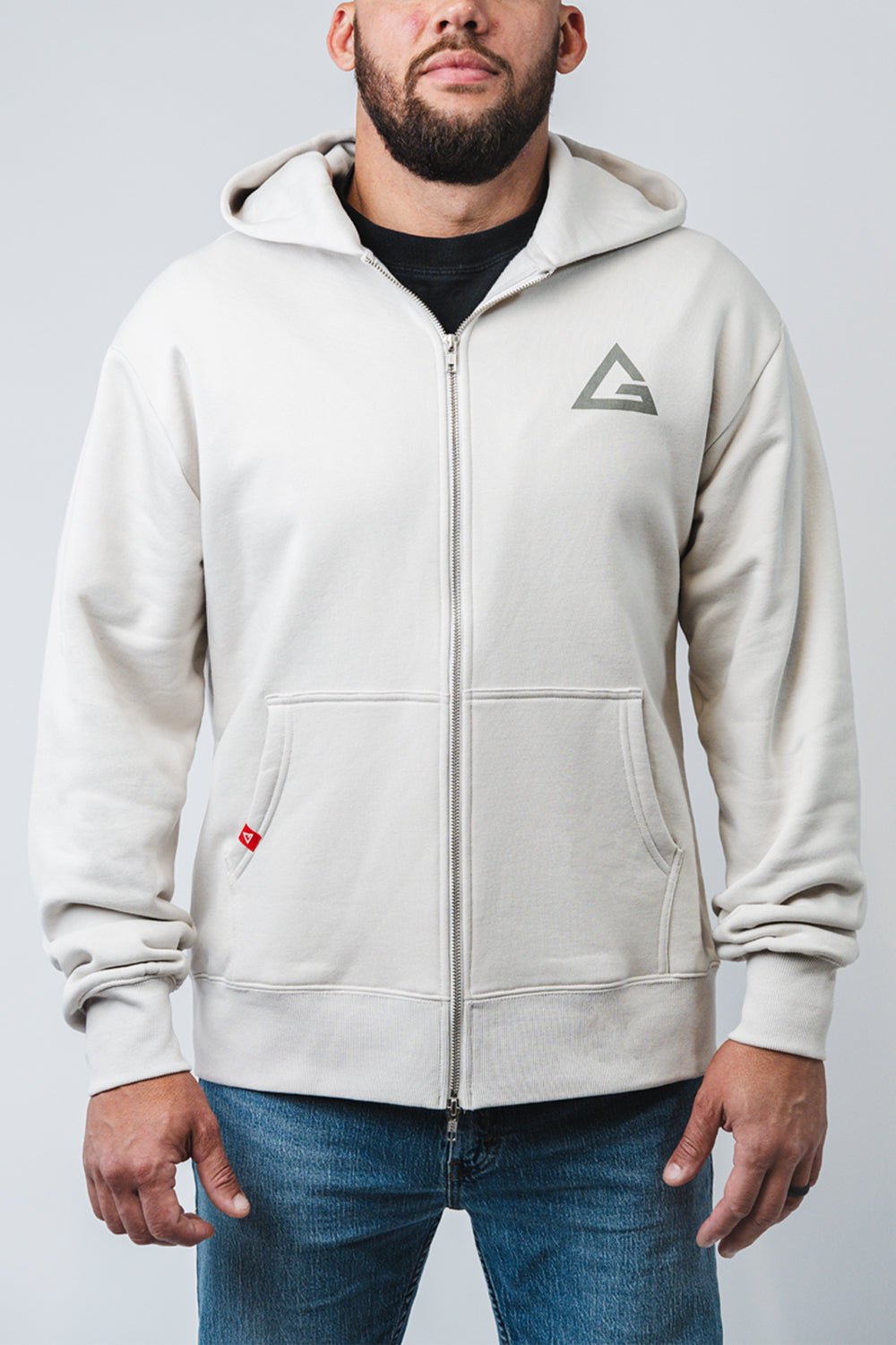 Arte Suave Mens Zip Hoodie - Natural