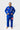 Blue Gracie Barra AtletaGB V5 CompLite Kimono, full front view with the navy Gracie Barra lapel patch, Barra Shield, and blue belt.