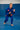 Womens blue Axis Kimono by adidas worn in a standing jiu-jitsu stance, showing the jacket sleeve and pant fit through the hips.