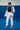 White Axis Womens Kimono by adidas worn open, showing the drawstring gi pants with red Gracie Barra thigh patch and adidas hem logo.