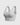 Gray Balance Sports Bra, front three-quarter view, scoop neckline, with a tonal white Legacy G logo centered on the chest.