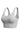 Gray Balance Sports Bra, front three-quarter view, scoop neckline, with a tonal white Legacy G logo centered on the chest.