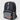Barra Beachwalk Backpack in black with Barra Da Tijuca boardwalk pattern, front view showing mesh side pocket and red zipper pulls