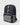 Barra Beachwalk Backpack in black with Barra Da Tijuca boardwalk pattern, front view showing mesh side pocket and red zipper pulls