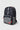 Barra Beachwalk Backpack in black with Barra Da Tijuca boardwalk pattern, front view showing mesh side pocket and red zipper pulls