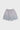 Gray Gracie Barra Barra Da Tijuca hybrid shorts, front view, with sage green geometric print and white Gracie Barra and Jiu-Jitsu leg graphics