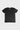 Back of the black Gracie Barra Terra Mar tee laid flat, showing the gray-blue ESTD 1986 box print below the neckline and woven side hem tag