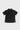 Back of the black Barra Origins kids jersey by Gracie Barra, showing ESTD 1986 collar embroidery, white piping, and patterned side panels.