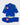 Brasileiro Youth Kimono by adidas in blue, front view of jacket and pants. Green three-stripe sleeves, red Barra Shield patch on chest, tonal Gracie Barra patch, yellow "JIU-JITSU" embroidery, and yellow three-stripe pants.