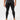 Black Gracie Barra Close Contact Compression Pants, front view, with the red Gracie Barra waistband wordmark and gray striped side panels at the hips.