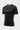 Black Gracie Barra Close Contact rashguard front view with red chest logo and raglan sleeve seams