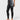 Side view of the black Close Contact Womens Compression Pants showing the white Gracie Barra print on the gray striped hip panel, ankle length.