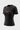 Womens black Gracie Barra Close Contact rashguard front view with red chest logo and tapered fit