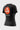 Back of the womens black Gracie Barra Close Contact rashguard with red Equipe logo and side panel