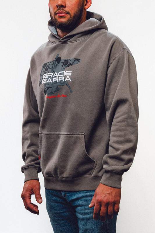 GB Collage Roots Mens Hoodie - Warm Grey