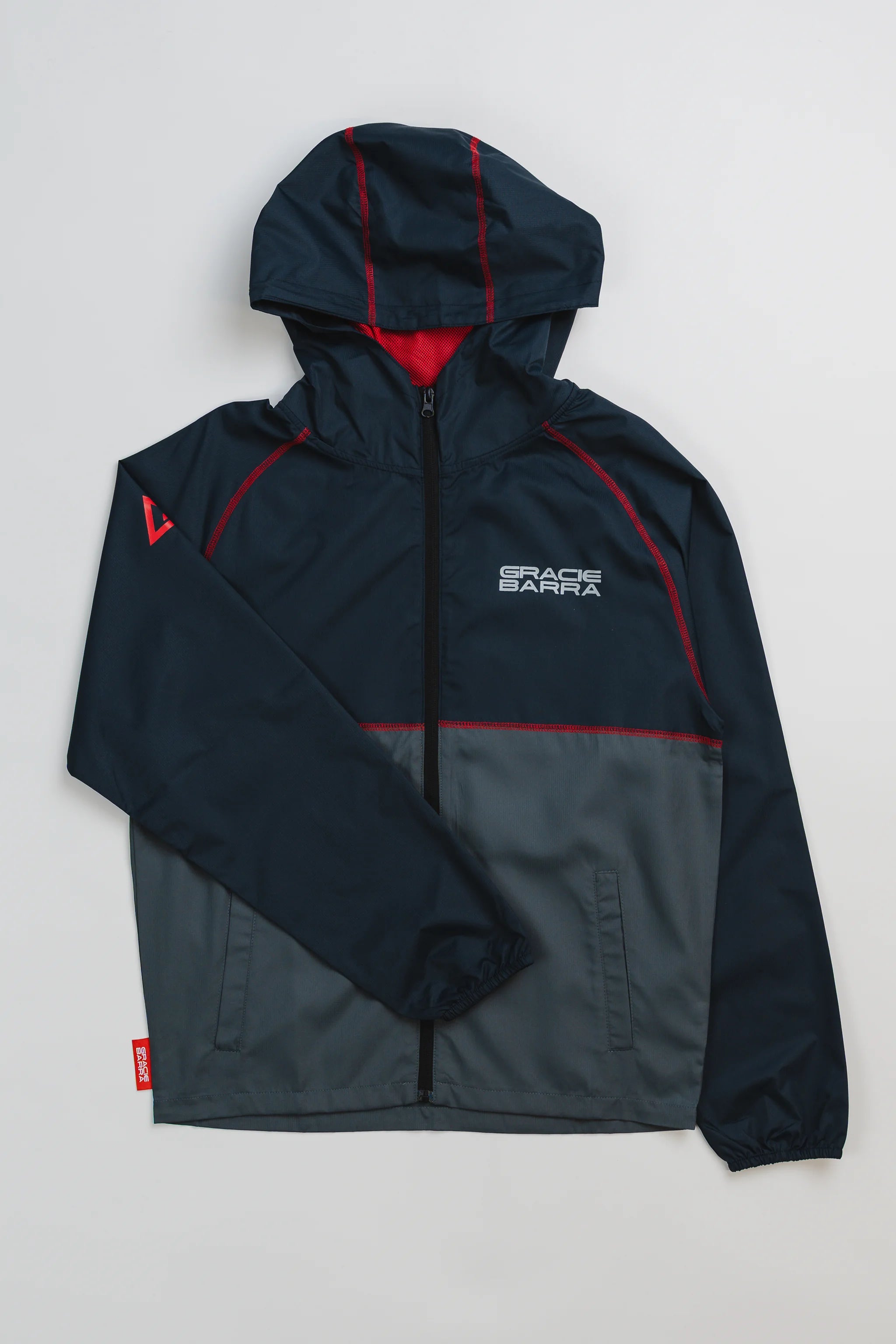 Colorblock Windbreaker Jacket - Grey/Black