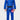 Blue Gracie Barra Continuum Kimono by Vanguard front view with the Red Shield chest patch, Gracie Barra lapel embroidery, and red thigh patch.