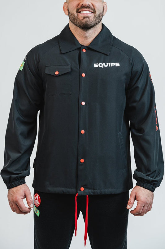 Equipe Button Down Windbreaker - Black