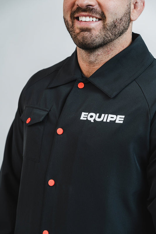 Equipe Button Down Windbreaker - Black