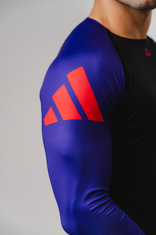 GB Performance L/S Ranked Rashguard by Adidas - Purple