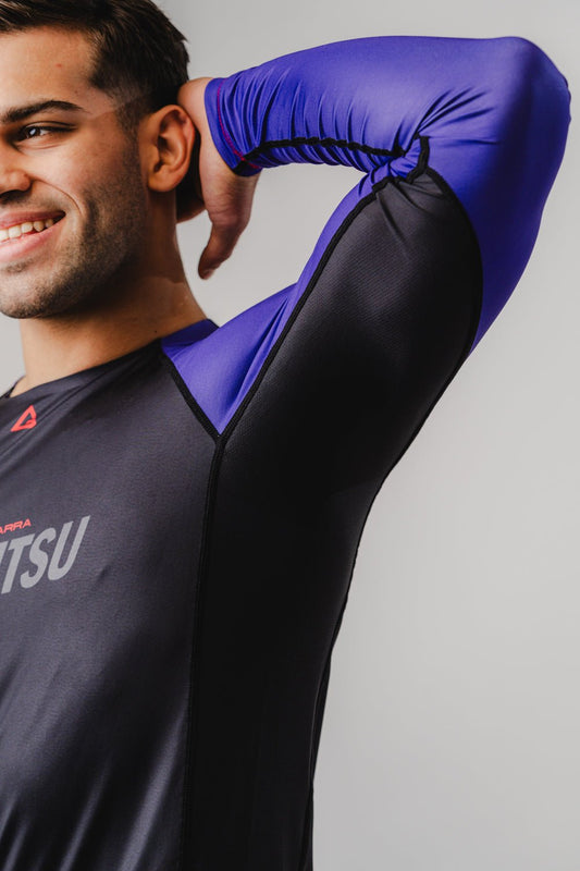 GB Performance L/S Ranked Rashguard by Adidas - Purple