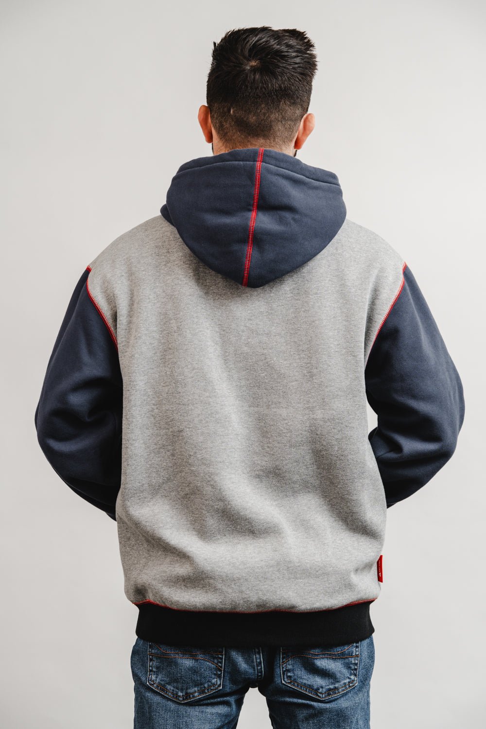 Colorblock Mens Hoodie - Grey/Black