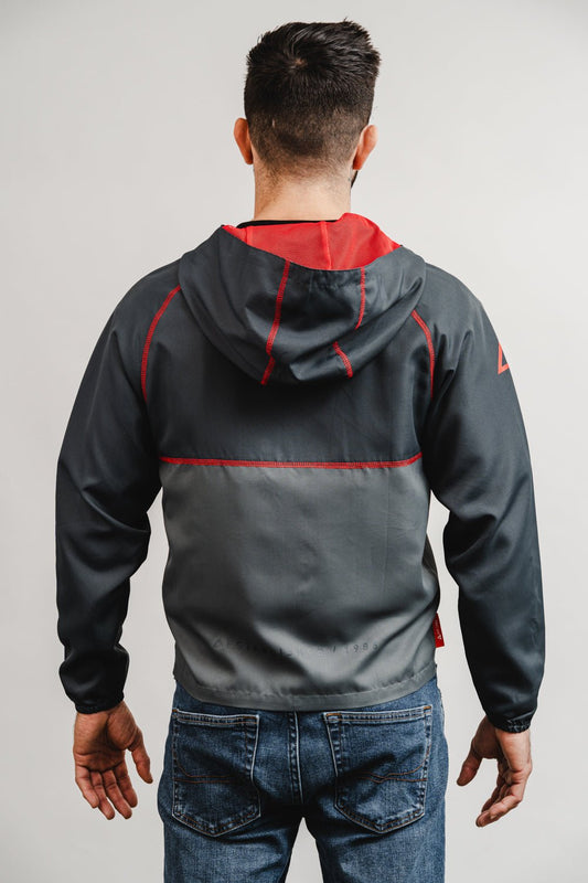 Colorblock Windbreaker Jacket - Grey/Black