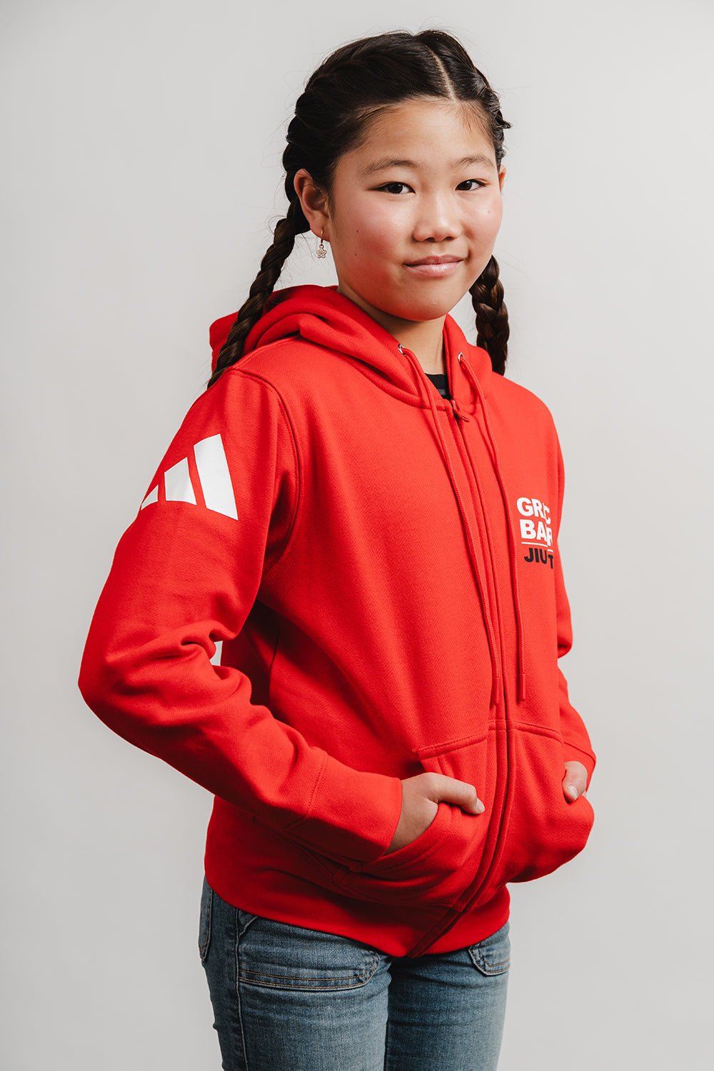 GB Comp Team Youth Zip Hoodie by Adidas - Red