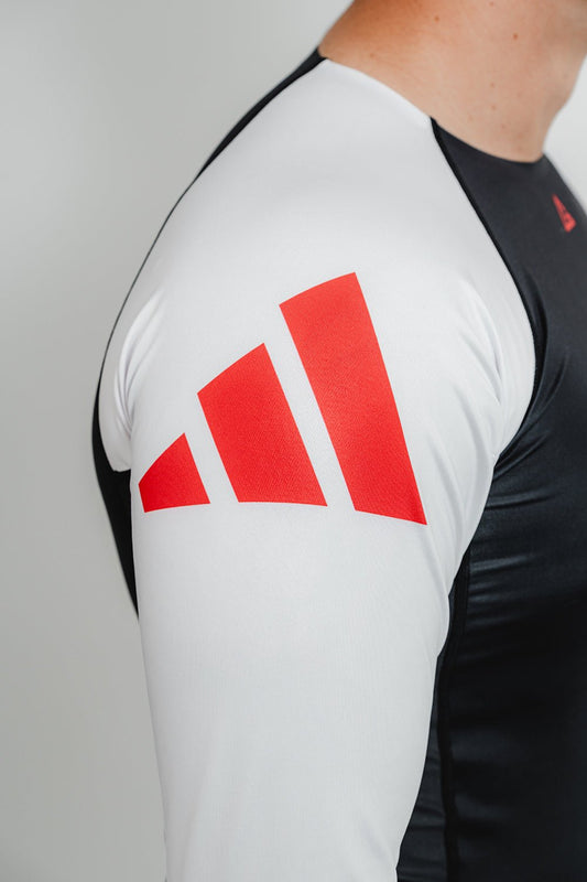 GB Performance L/S Ranked Rashguard by Adidas - White