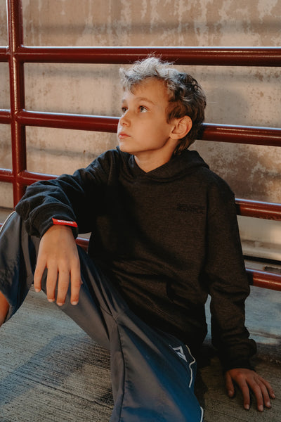 Emblem Kids Hoodie – Dark Heather Grey | Gracie Barra Wear – GB Wear