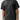 Front three-quarter view of the washed black Gracie Barra Emblem Tee showing the ribbed crew neck, tonal Stacked logo embroidery and red sleeve tag.