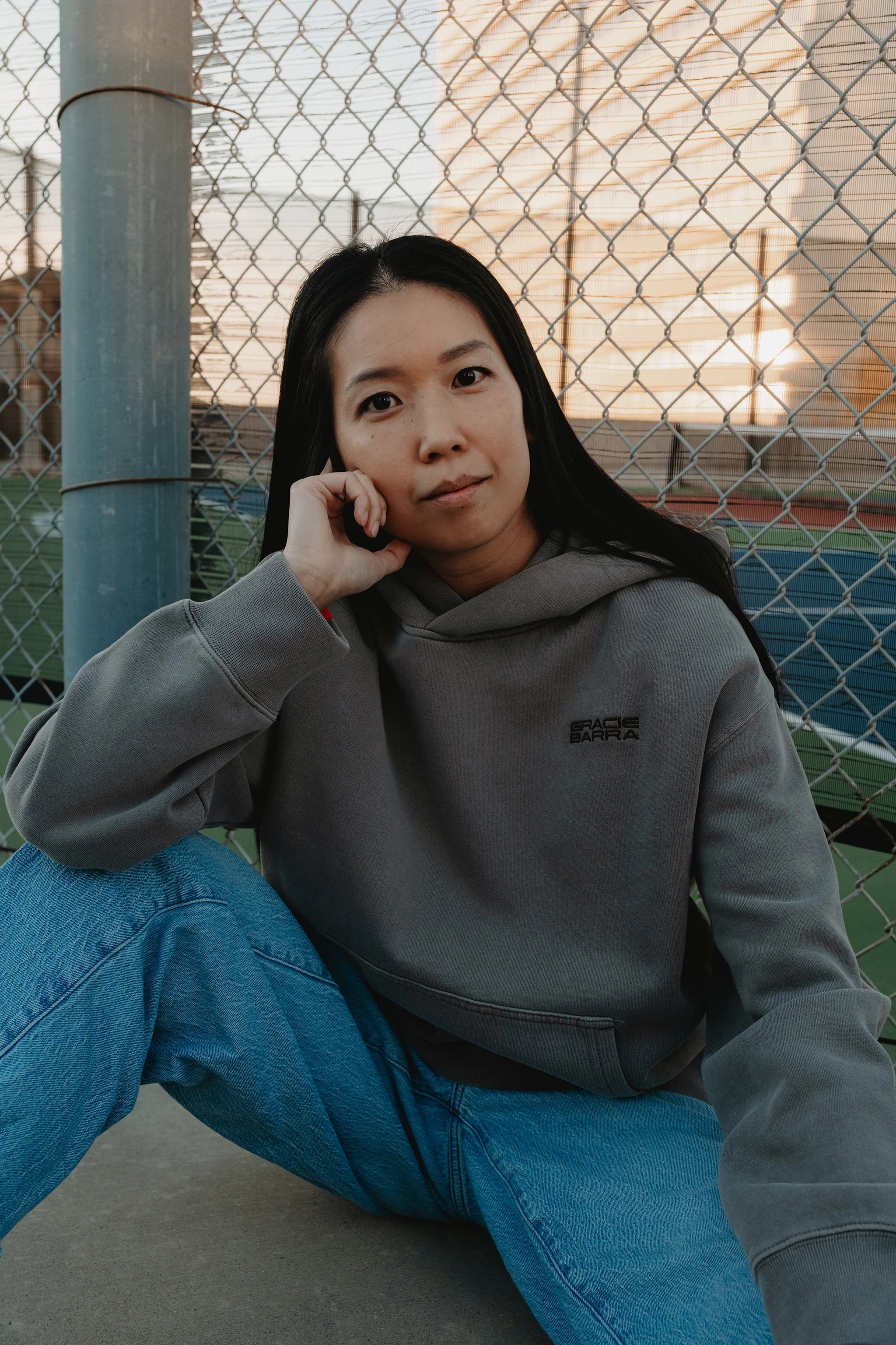Emblem Womens Hoodie - Grey