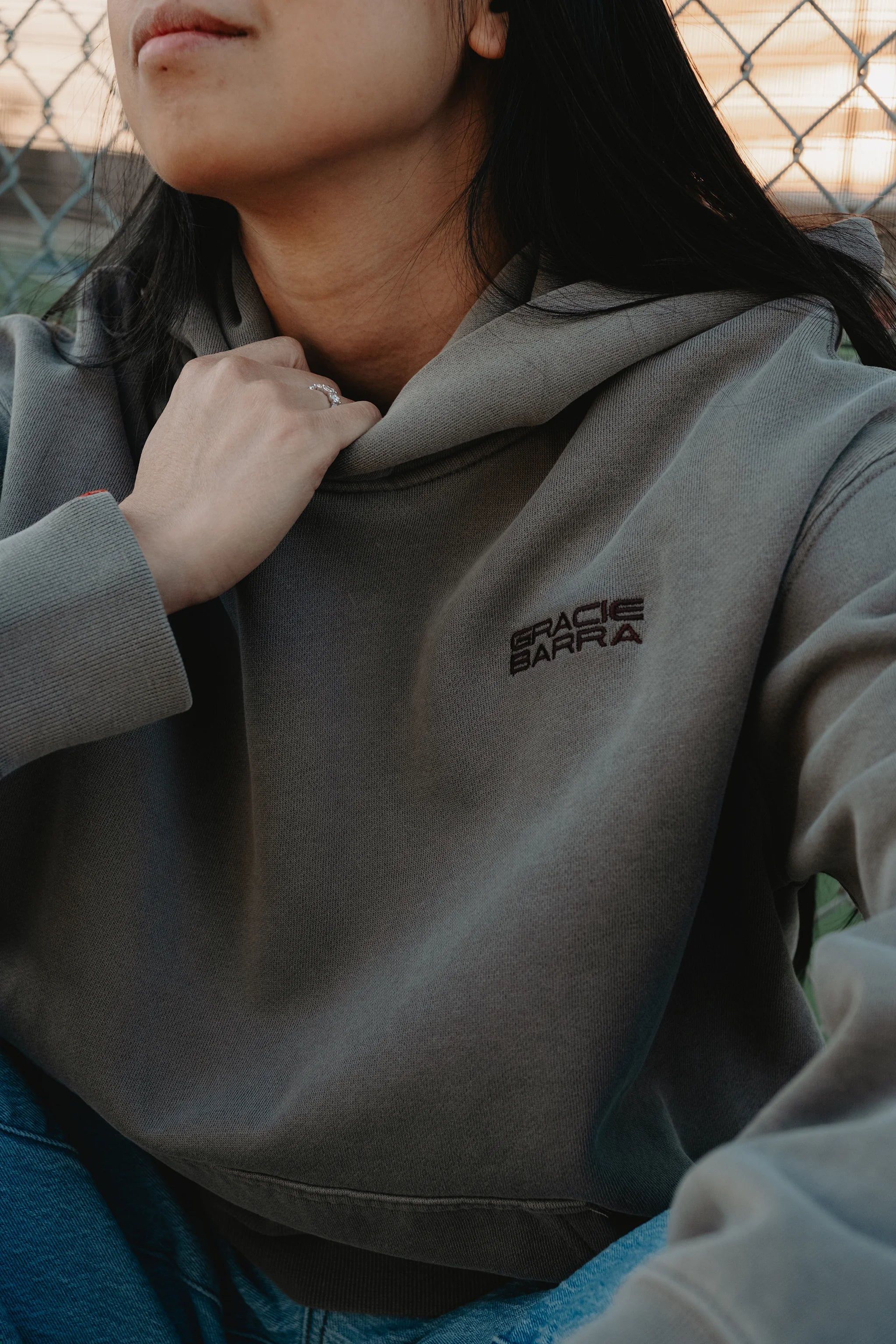 Emblem Womens Hoodie - Grey