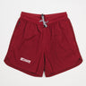 Equipe Motion Men’s Shorts in maroon with 6-inch inseam, elastic waistband, and reflective Gracie Barra logo on right leg.