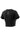Black Flow Women's Crop Tech Tee, back three-quarter view, with a tonal vertical "JIU-JITSU" wordmark on the upper back.