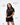 Flow Women's Tech Tee in black, full-length three-quarter view on a female model with the white Gracie Barra Stacked logo on the left chest