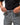 Frame Men's Short in dark grey, front waistband close-up of a model tying the drawstring on the elastic waistband