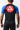 Man wearing the GB Essentials Ranked Rashguard in Blue - back view with the large Gracie Barra Red Shield