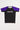 GB Essentials Women’s Rashguard in purple colorway, front layflat view with black body, purple sleeves, and EQUIPE Gracie Barra wordmark across the chest, finished with red stitching details.