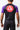 Back view of the GB Essentials Ranked Rashguard in purple worn by a model, showing the large red Gracie Barra circle shield logo across the upper back with purple raglan short sleeves