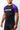 Three-quarter side view of a model wearing the GB Essentials Ranked Rashguard in purple, showing the Gracie Barra print on the purple sleeve, breathable mesh side panel and EQUIPE chest wordmark