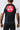 Back view of a male model wearing the GB Essentials Ranked Rashguard with the large red circular Gracie Barra logo on the upper back