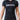 Woman wearing the black GB Essentials Womens Ranked Rashguard, front view with EQUIPE Gracie Barra chest print, red triangle logo and red stitching accents