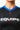 Close-up of the blue V-neck collar, red Gracie Barra triangle and white EQUIPE chest print on the GB Essentials Womens Ranked Rashguard