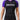 Woman wearing the GB Essentials Womens Ranked Rashguard in purple, front view showing white EQUIPE Gracie Barra chest print and purple raglan sleeves