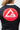 Close-up of the red Gracie Barra Carlos Gracie Jr. circle logo on the upper back of the GB Essentials Womens Ranked Rashguard in white