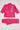 Pink GBK Lite Ripstop kids’ kimono set with Red Shield patches, a Gracie Barra lapel patch, and a GB label at the bottom of the lapel. Jacket and pants are shown clearly to help parents see the fit, color, and details perfect for young girls starting their Jiu-Jitsu journey.